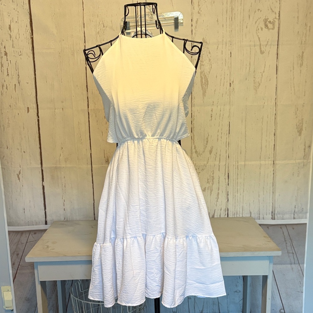 Altar’d State White Halter Sleeveless Dress Size Small